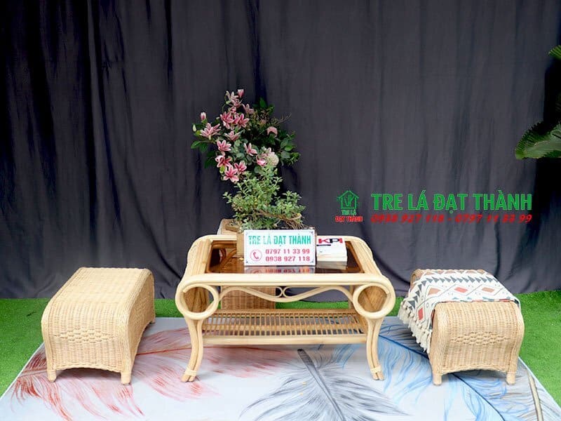 Bàn Ghế Song Mây - BGSM014